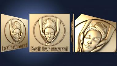 3D model Panel face with hands Bali for mami (STL)